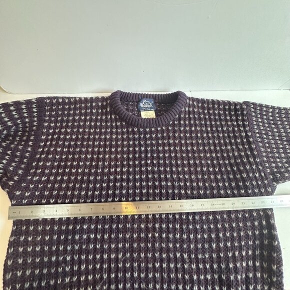 Vintage 90s Woolrich Wool Crewneck Sweater Birdseye Purple Men’s XL Grandpacore - Picture 7 of 9